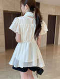 Hens Halter Tie Chiffon Blouse (Belt set)