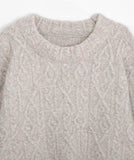 Tomin cashmere wool cable crop knit