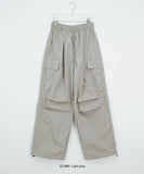 [unisex] Bene Nylon Cargo Parachute Banding Wide Pants