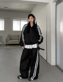 Tudi diagonal track nylon training pants