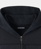 DOODLE HEART APPLIQUE HOOD ZIP UP