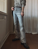 Straight brush washed bootcut denim