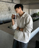 Rope Cable Half Zip-up Knit