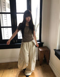 Mojou U-neck Slim Round Short Sleeve T-shirt