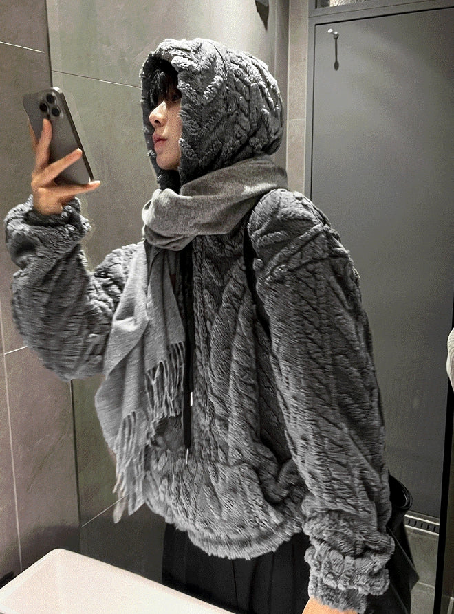 【COSYHARU】Cable Fleece Hood COSYHARU (コシハル) - ケーブルフリースフーディ / Cable