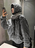 Cable Fleece Hood