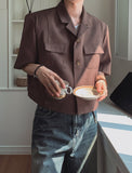 Summer rubbing linen crop jacket