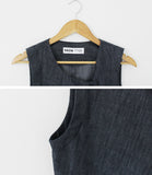 [BAONHOUSE] Poria denim button vest