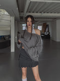 Festry unbalanced skirt