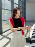 Marine Lip Neck Ribbed Knit Sleeveless