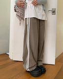 Kitten Nylon Track Banding Wide Long Pants