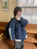 Koori Color Matching Line Padding Jumper