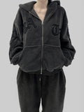 Karan Fleece Patch Hood Zip-Up