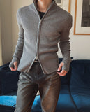 Pollim High Neck Muscle Fit Warmer Knit Zip-Up