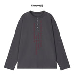 FULL OF Henley Neck Long Sleeve T-Shirt
