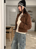Hilan Corduroy Collar Cropped Blouson Jacket