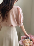 Rubille Collar See-through Frill Blouse