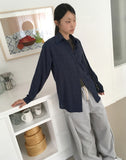 [MADE] Podil Linen Roll Oversized Fit Checkered Long Sleeve Shirt