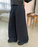 Moite basic color wide cotton pants