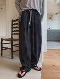 Summer Linen Stripe Banding Pants