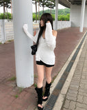 Beats Two-Button Deep V-Neck Long Sleeve