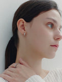 Essence Heart Bezel Tennis One-Touch Earrings