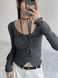 Ravy Shirring Halter Neck T-Shirt