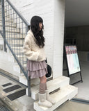 Lanne Shearling Collar Short Fur Jacket