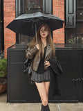 Eyelet Bike Leather Jacket