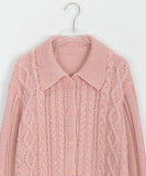 Lesa Cable Crop Collar Cardigan