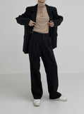 Turtleneck Ribbed Warmer T-Shirt
