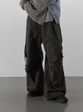 Pin Cotton Wide Cargo Pants