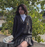 Wappen Cable V-Neck Cardigan