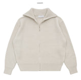 Leon high-neck zip-up cardigan