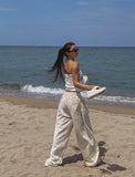[U-BASIC] Summer Pintuck Linen Wide Pants