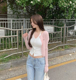 Thin Feminine Pendant Long Sleeve Cardigan