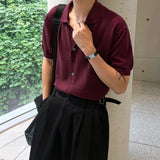 Linen collar short sleeve cardigan