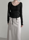 Hoodie Strap V-Neck Tee