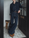 Herries Flare Raw Denim Pants