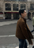 Suede strap racer jacket
