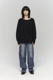 HAIRY WARM BOAT NECK KNIT