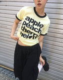 Beyou Lettering Ringer Short Sleeve T-Shirt