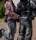 Boosting tie-die damage wide denim pants