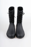 string rain boots black