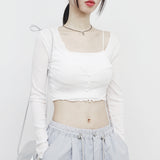 Eoneg Neck Crop Ribbed Cardigan