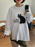 [unisex] Nady Cat Printed Over Long Sleeve Tee