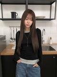 Celti Color Matching Layered All-in-one Long Sleeve T-Shirt