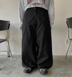 [BAONHAUS] Boled Cargo Wide Cotton Pants