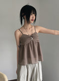 [MADE] Ferran chiffon shirring button sleeveless blouse