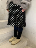 Bokyua brushed dot fleece banding midi skirt